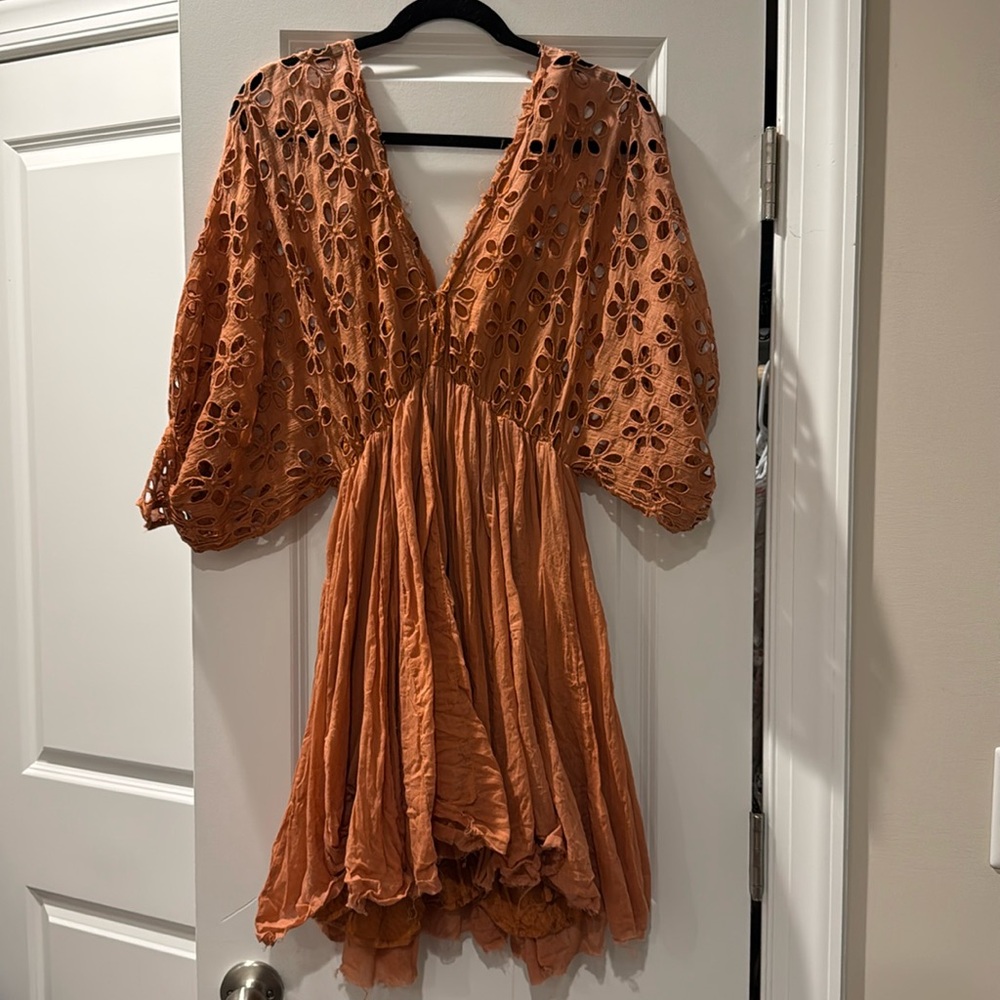 Free People bella note Terracotta Mini Dress